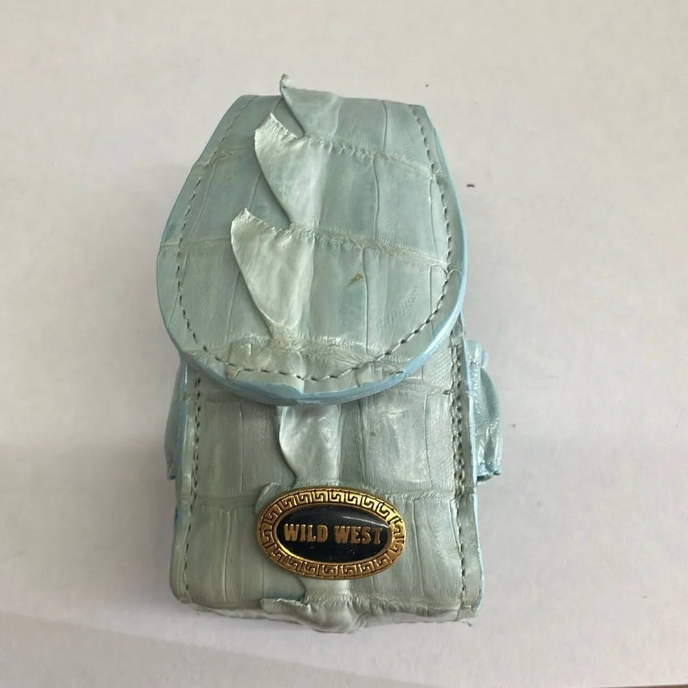 Mens Sky Blue Crocodile Knife Sheathes